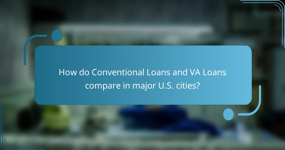 How do Conventional Loans and VA Loans compare in major U.S. cities?