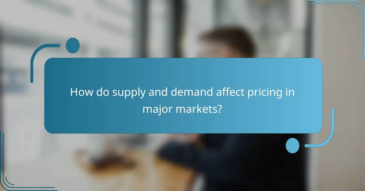 How do supply and demand affect pricing in major markets?
