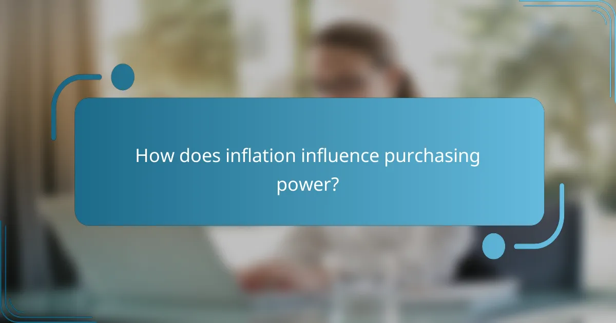 How does inflation influence purchasing power?
