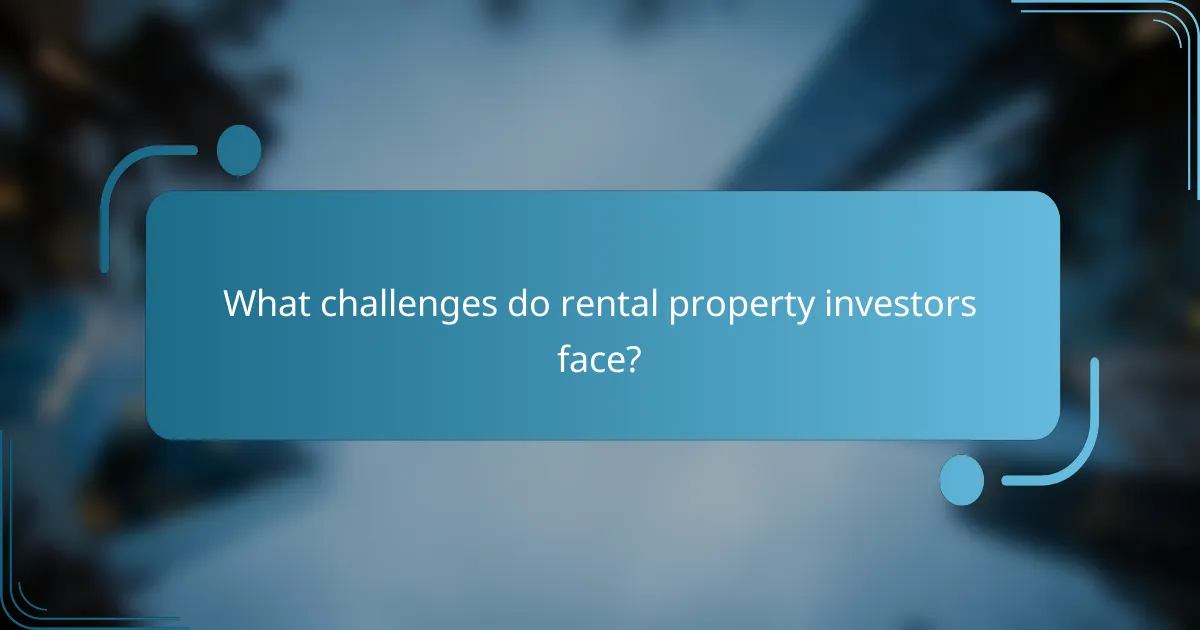 What challenges do rental property investors face?