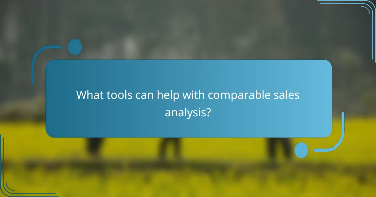 What tools can help with comparable sales analysis?